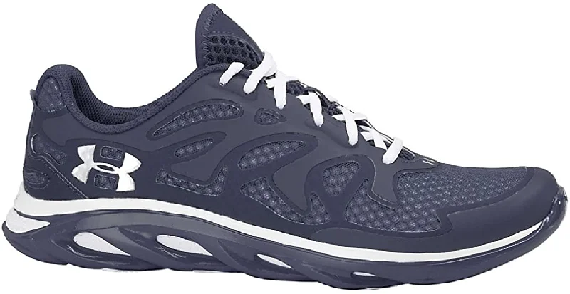 Tennis shoes with excellent cushioning-New Under Armour Team Spine Evo Mens 11 Running Shoes Navy/White