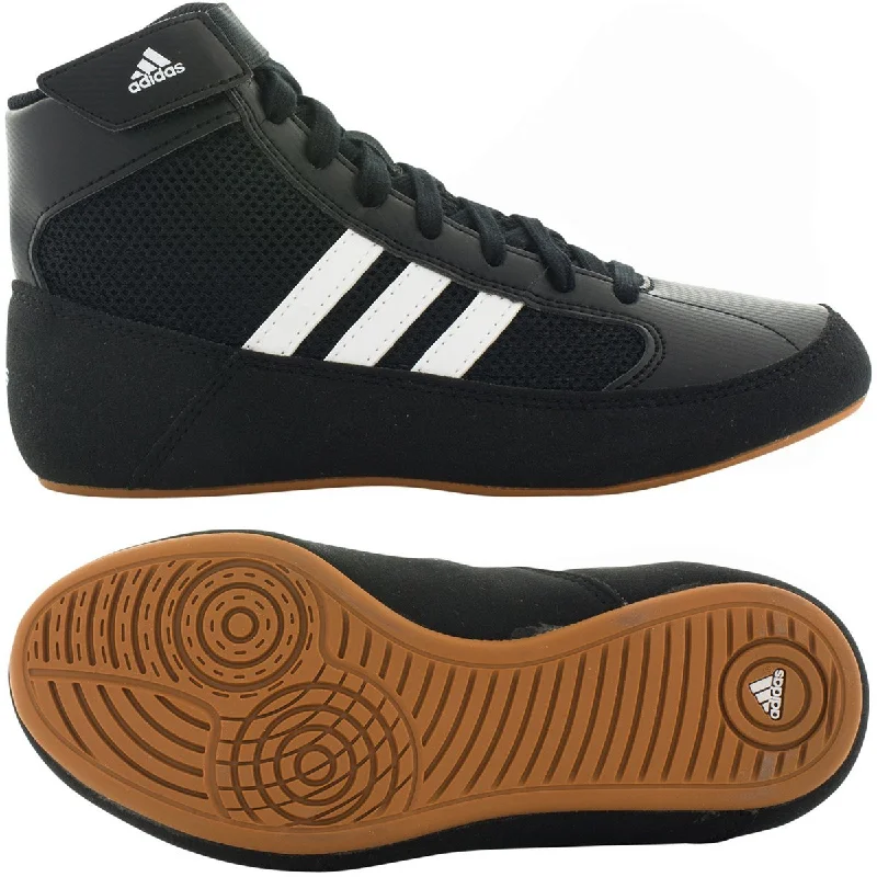 Best tennis shoes for ankle support-New Adidas G96983 HVC Wrestling Shoes Mens Size 8.5 Black/White