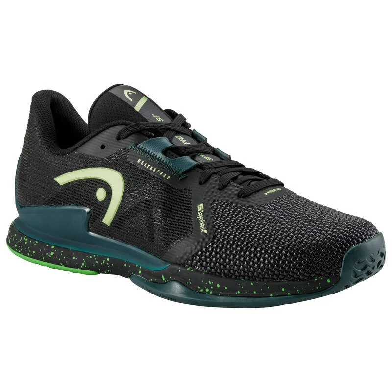 Best tennis shoes for players with heel pain-Copy of Head Men's Sprint Pro 3.5 SuperFabric (Black/Forest Green)