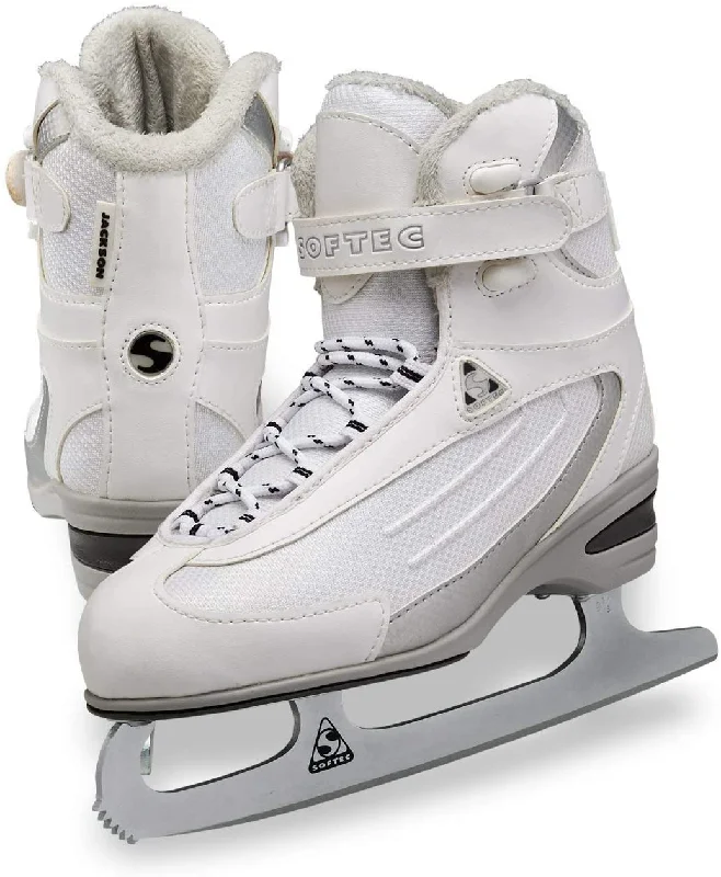 Tennis shoes with the best energy return for speed-New Jackson Ultima Girl's Sz 1 Softec Classic Ice Skates Fleece Lining White