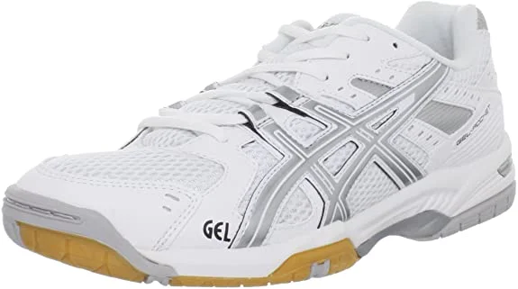 Best tennis shoes for tennis players with high arches-New ASICS Women's GEL-Rocket 6 Volleyball Shoe,White/Silver Sz 6