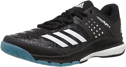 Tennis shoes with an adjustable fit for different foot shapes-New Adidas Women's Crazyflight X Volleyball Shoe Black/White/Blue Wmn Sz 7.5