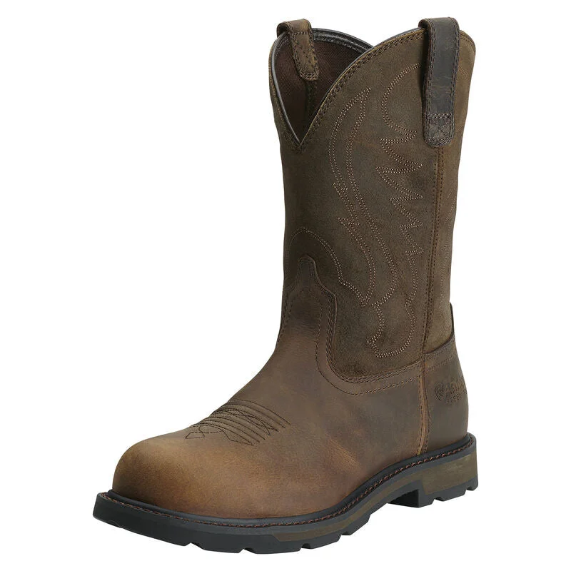 Tennis shoes for excellent grip on all surfaces-New Ariat Men's Groundbreaker Pull-On Steel Toe Work Boot Sz 10.5 EE Wide Brown