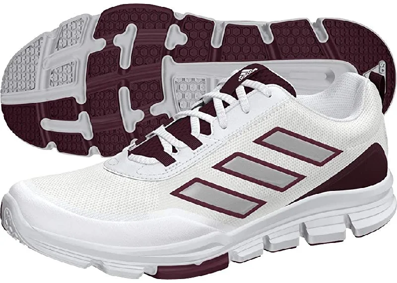 Best tennis shoes for fast movers-New Adidas, Mens, Speed Trainer 5,White/Silver Metallic/Team Maroon,14