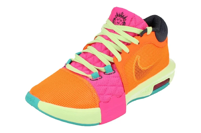 Best basketball shoes for jumping ability-Lebron Witness 8 Basketball Shoes (FB2239-800, Total Orange/Laser Fuchsia/Vapor Green/Thunder Blue) Size 9.5