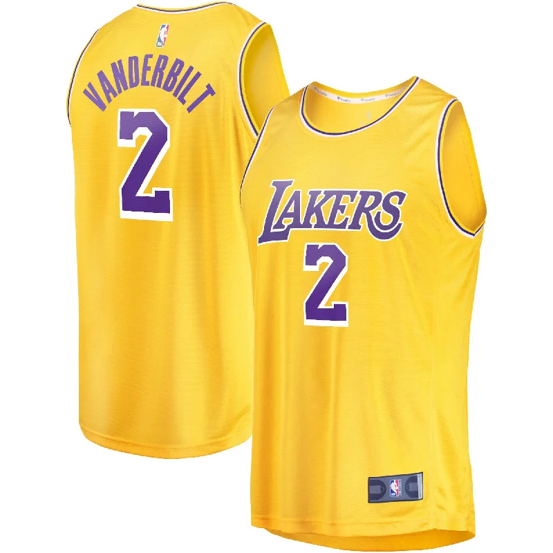 Custom-designed basketball jerseys for event giveaways-Jarred Vanderbilt Los Angeles Lakers Branded Youth Fast Break Player Basketball Jersey - Icon Edition - Gold