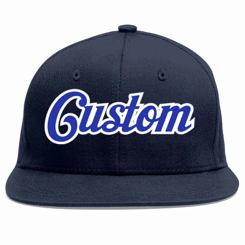 Baseball cap fit for extended wear-Custom Navy Royal-White Casual Sport Baseball Cap