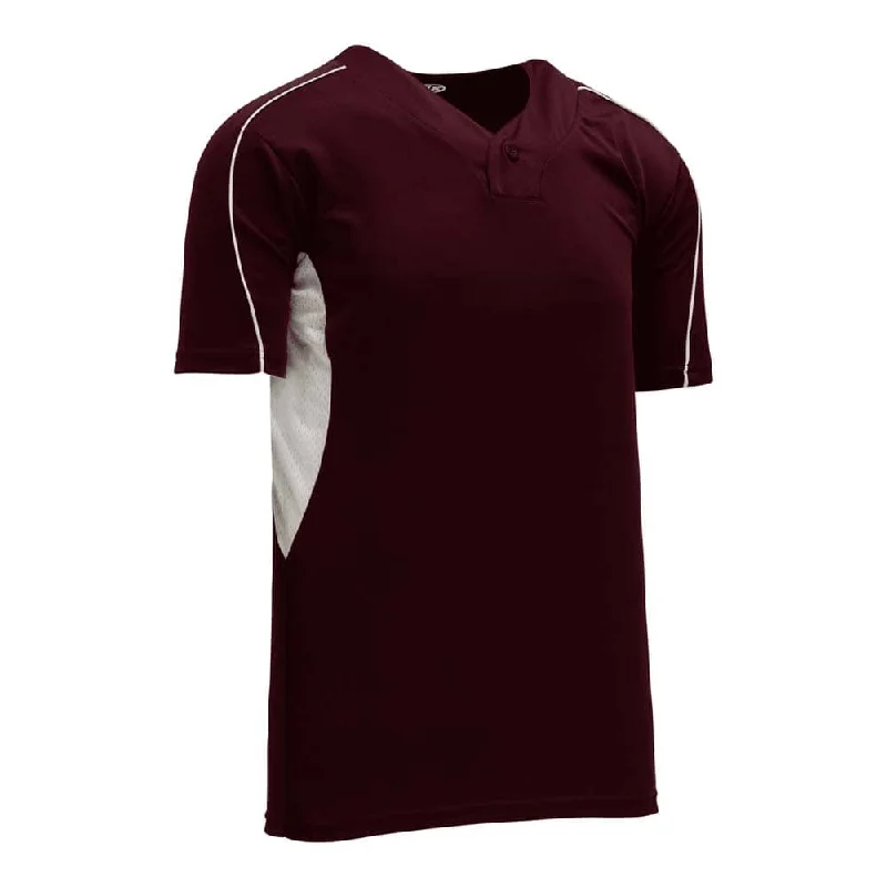 Best quality baseball jerseys for travel teams-DryFlex Single Button Maroon-White Jersey