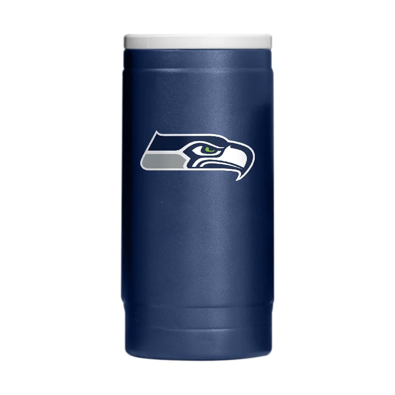 Affordable team cups for corporate giveaways-Seattle Seahawks Flipside Powder Coat Slim Can Coolie