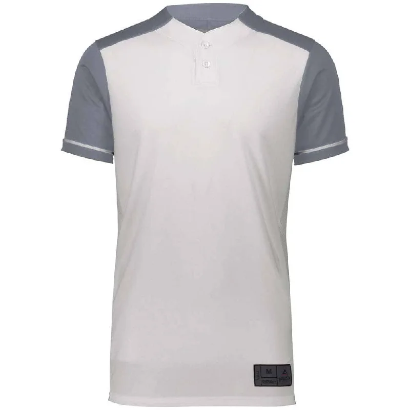 Best baseball jerseys for active players and fans-Closer 2 Button White-Graphite Baseball Jersey