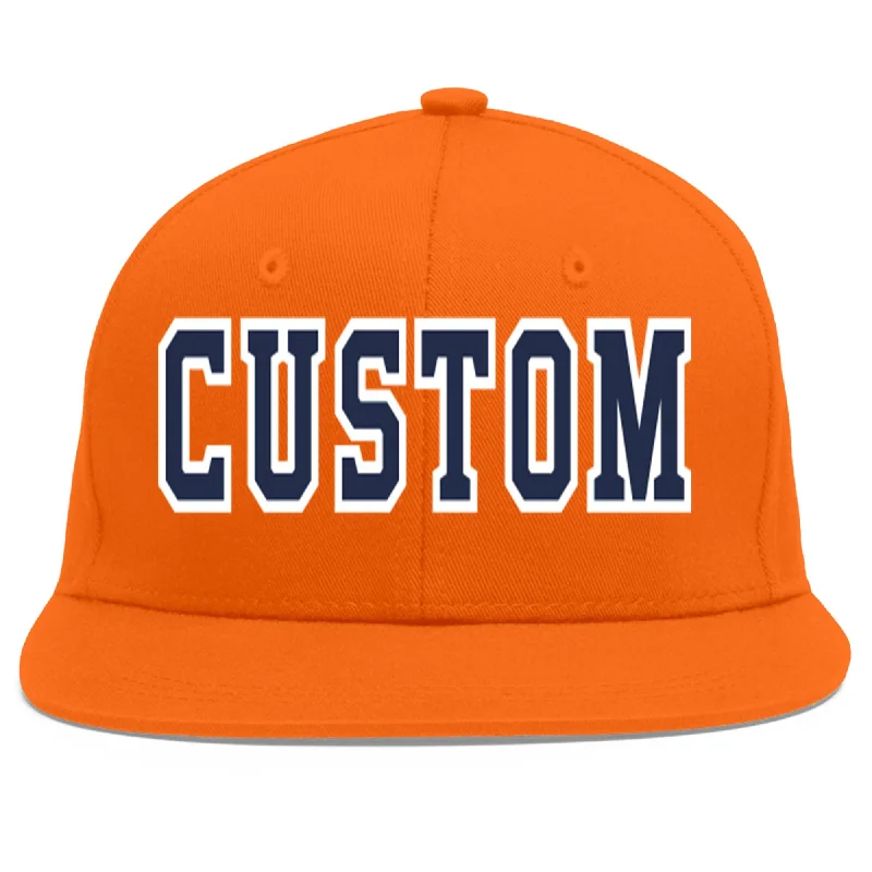 How to choose the right baseball cap-Custom Orange Navy-White Flat Eaves Sport Baseball Cap