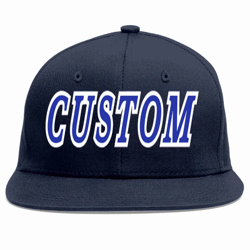 Baseball caps with casual outfits-Custom Navy Royal-White Casual Sport Baseball Cap