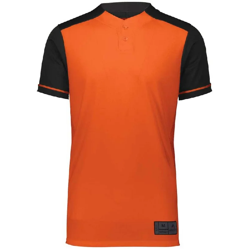 High-quality baseball jerseys with heat transfer graphics-Closer 2 Button Orange-Black Baseball Jersey