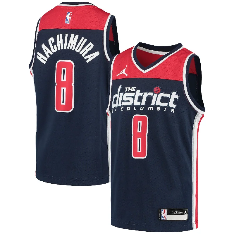 Custom basketball jerseys with professional logo embroidery-Rui Hachimura Washington Wizards Jordan Brand Youth 2020/21 Swingman Player Basketball Jersey - Statement Edition - Navy