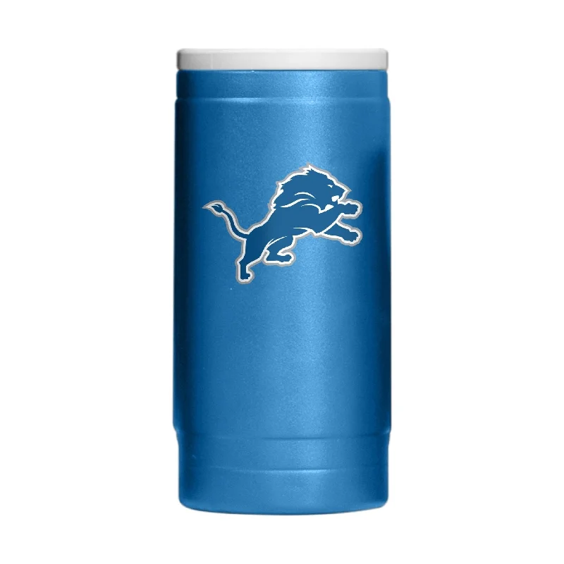 Custom logo team cups for fundraisers-Detroit Lions Flipside Powder Coat Slim Can Coolie