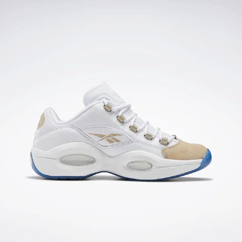 Basketball shoes for dynamic foot movement-Reebok Footwear Men Question Low WHITE/WHITE/LGHSAN