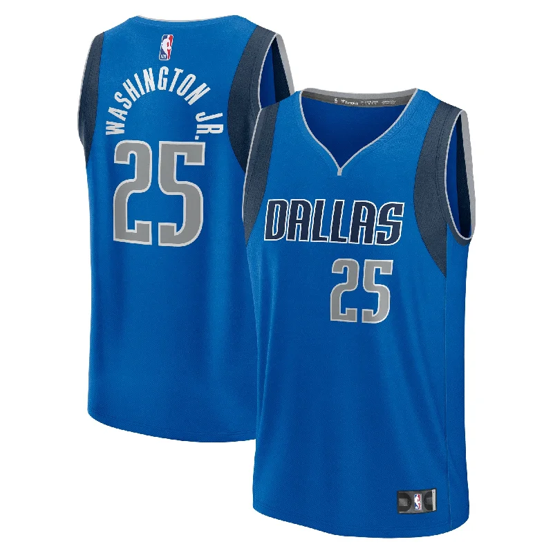 Basketball jerseys with oversized logos for team pride-Pj Washington Jr. Dallas Mavericks Branded Youth Fast Break Player Basketball Jersey - Icon Edition - Blue