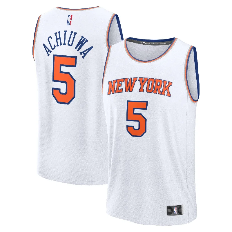 Basketball jerseys for off-field wear and fan support-Precious Achiuwa New York Knicks Branded Youth Fast Break Player Basketball Jersey - Association Edition - White