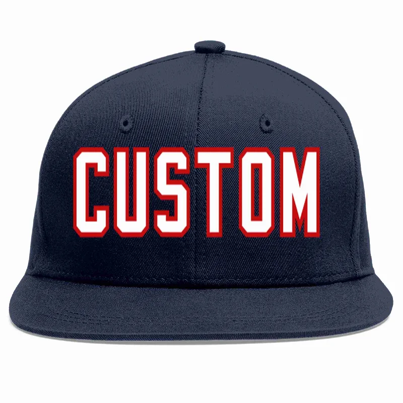 Winter-friendly baseball caps-Custom Navy White-Red Casual Sport Baseball Cap