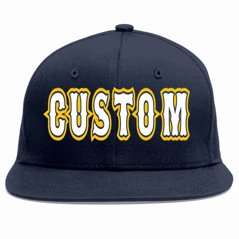 Baseball caps for running and cycling-Custom Navy White-Navy Casual Sport Baseball Cap