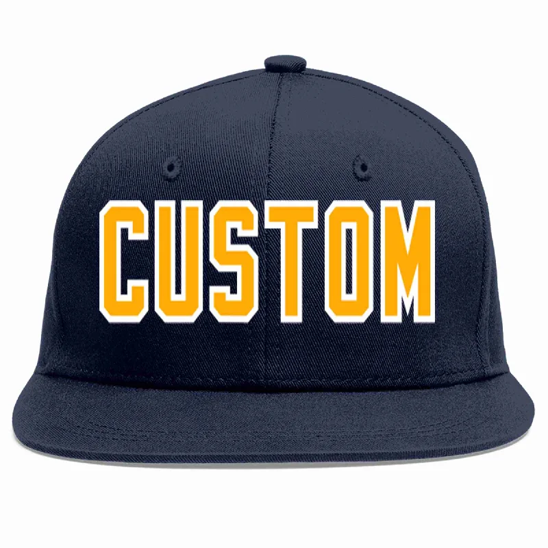 Comfort of everyday baseball caps-Custom Navy Yellow-White Casual Sport Baseball Cap