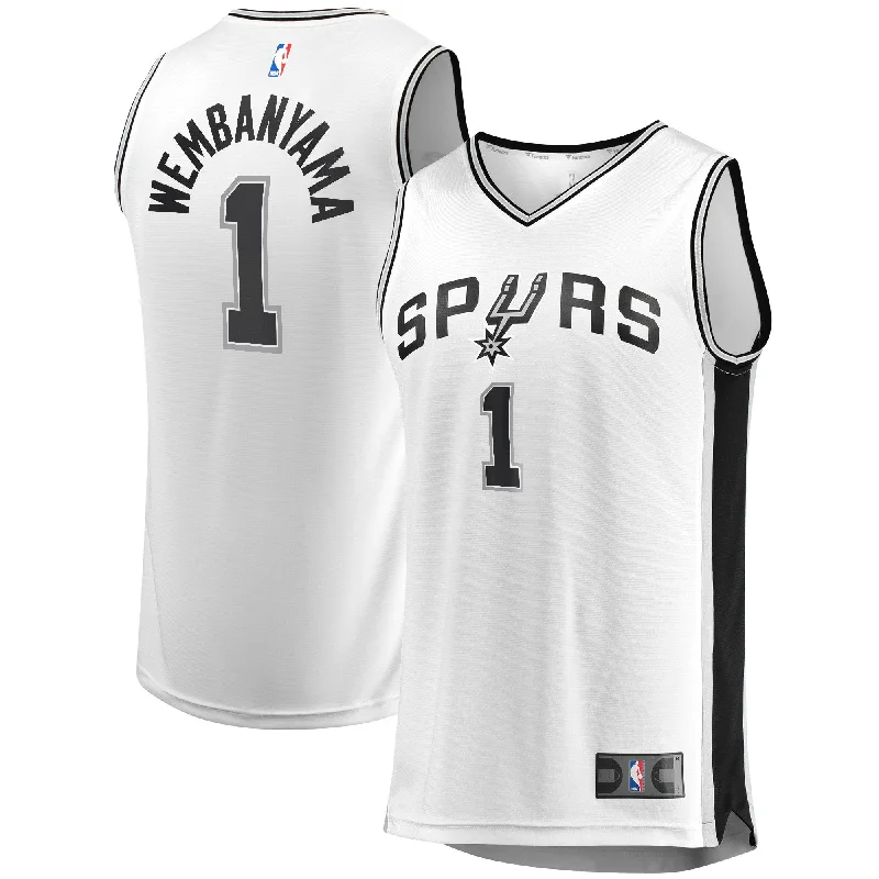 Basketball jerseys with cool-down technology for hot games-Victor Wembanyama San Antonio Spurs Branded Youth Fast Break Player Basketball Jersey - Association Edition - White