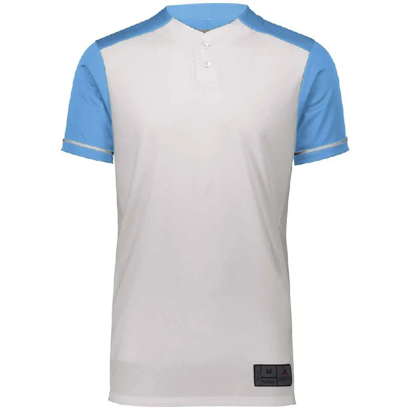 Baseball jerseys with contrasting trim for extra style-Closer 2 Button White-Columbia Blue Baseball Jersey