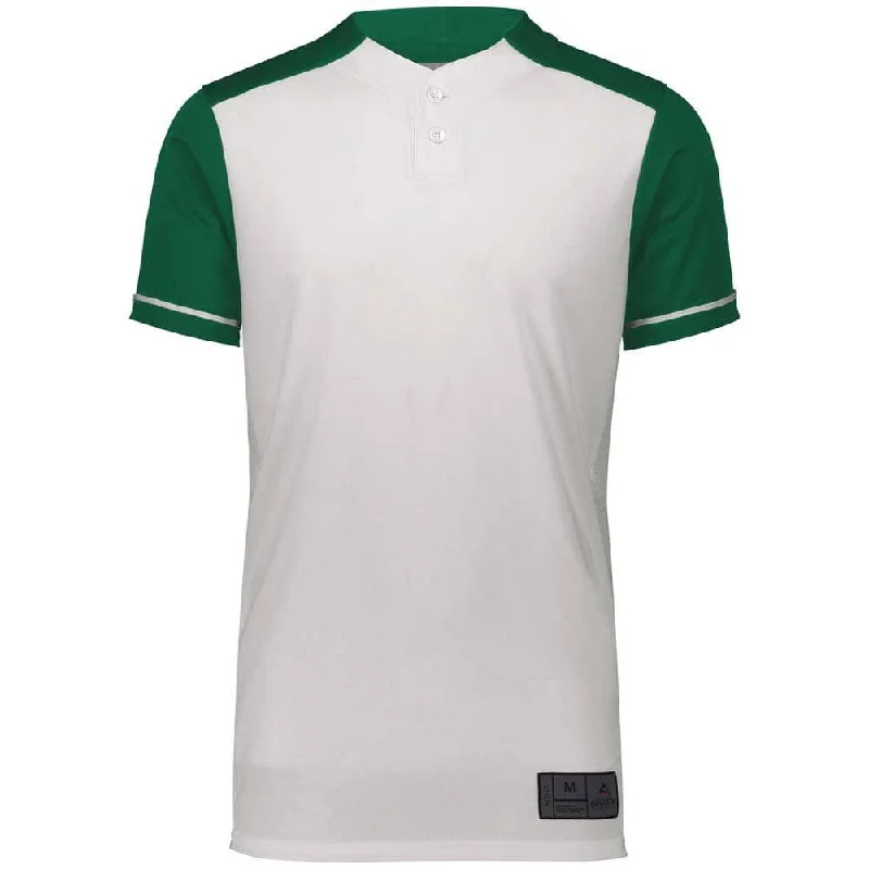 Baseball jerseys with bold prints for visibility on the field-Closer 2 Button White-Dark Green Baseball Jersey