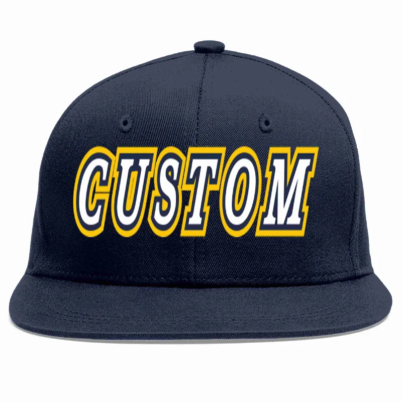 Versatile baseball cap styles-Custom Navy White-Navy Casual Sport Baseball Cap