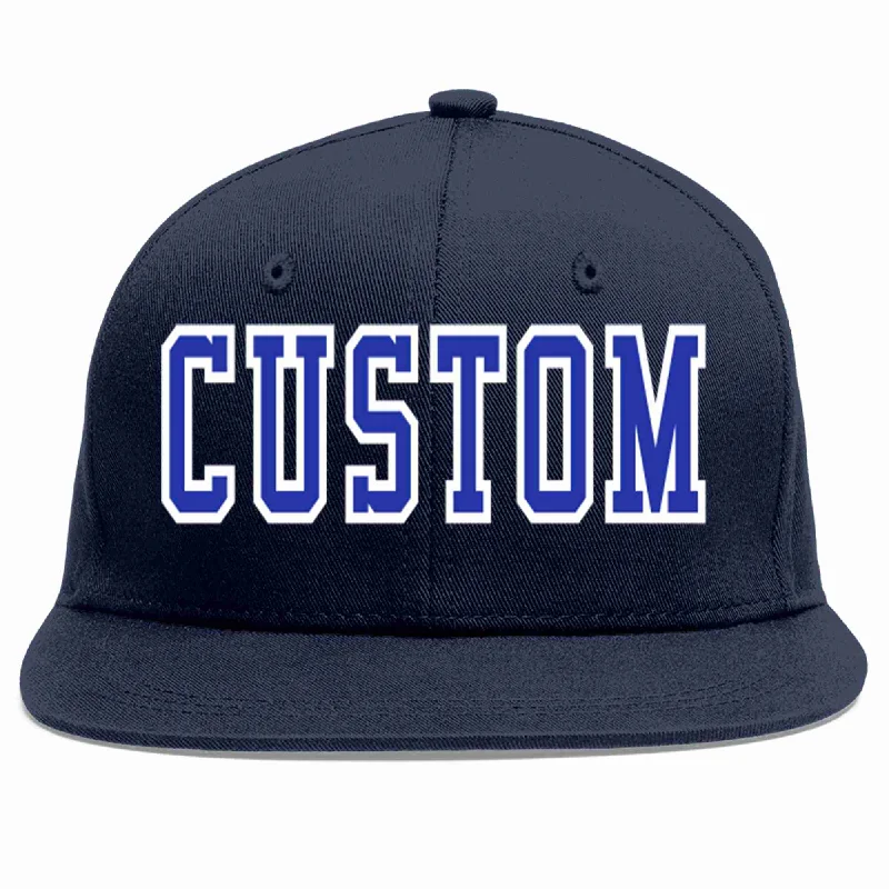 Waterproof baseball caps-Custom Navy Royal-White Casual Sport Baseball Cap