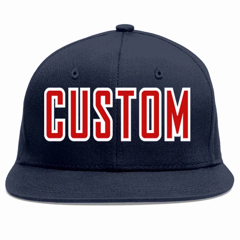 Pairing baseball caps with sportswear-Custom Navy Red-White Casual Sport Baseball Cap