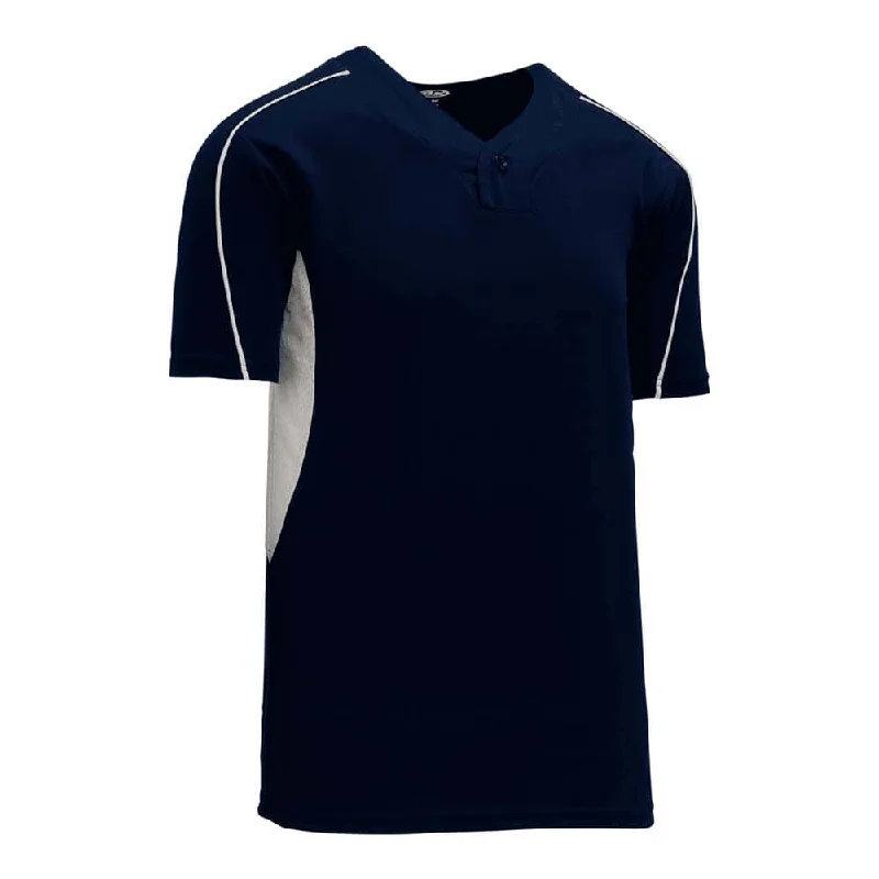 Baseball jerseys for support during intense games-DryFlex Single Button Navy-White Jersey