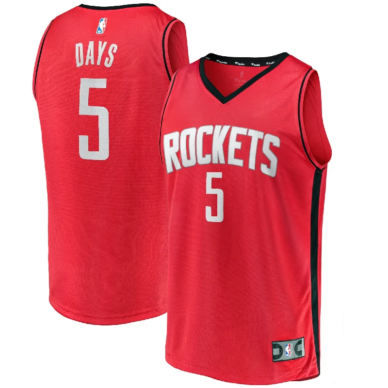 Basketball jerseys with moisture-wicking mesh fabric-Darius Days Houston Rockets Branded Youth Fast Break Player Basketball Jersey - Icon Edition - Red