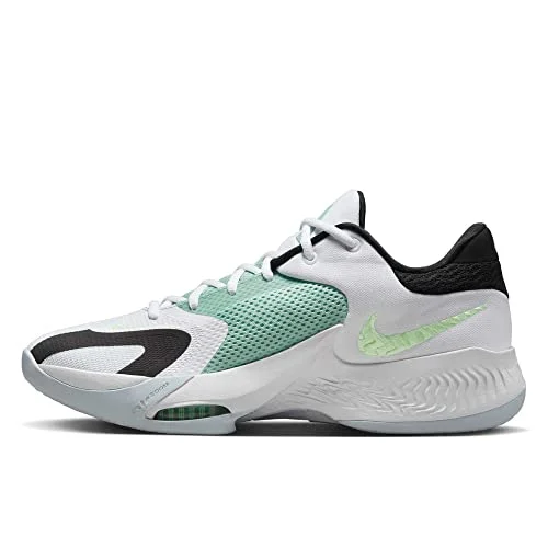 Best basketball shoes for fast break play-Nike Men's Zoom Freak 4 Basketball Shoes, White/Black-barely Volt, 13