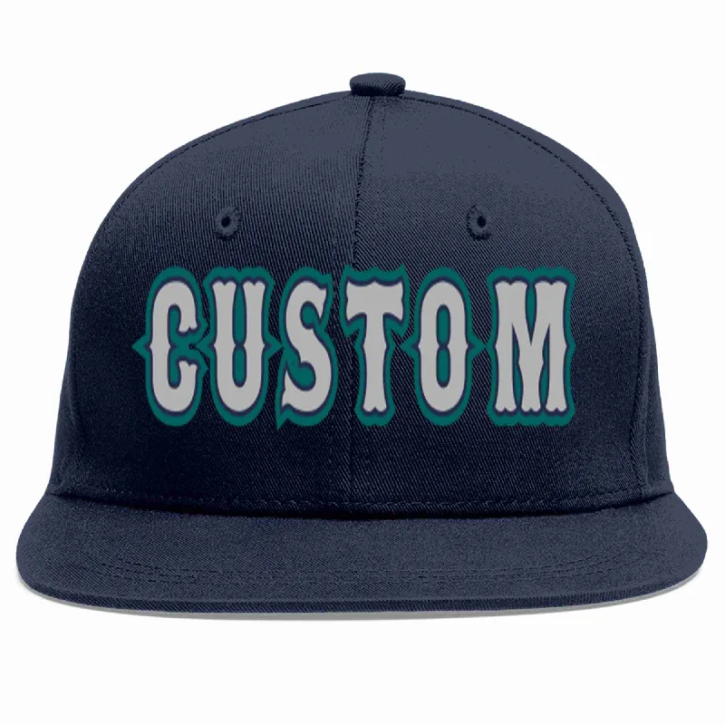 Baseball caps with elastic fit-Custom Navy Gray-Navy Casual Sport Baseball Cap