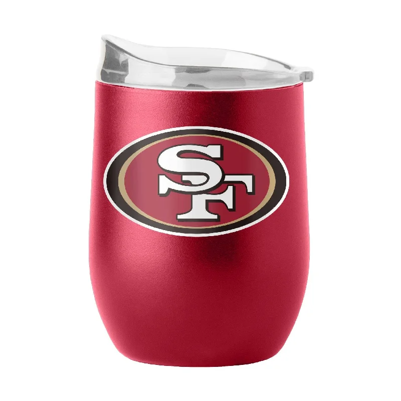 Easy-to-clean custom team cups-San Francisco 49ers 16oz Flipside Powder Coat Curved Beverage