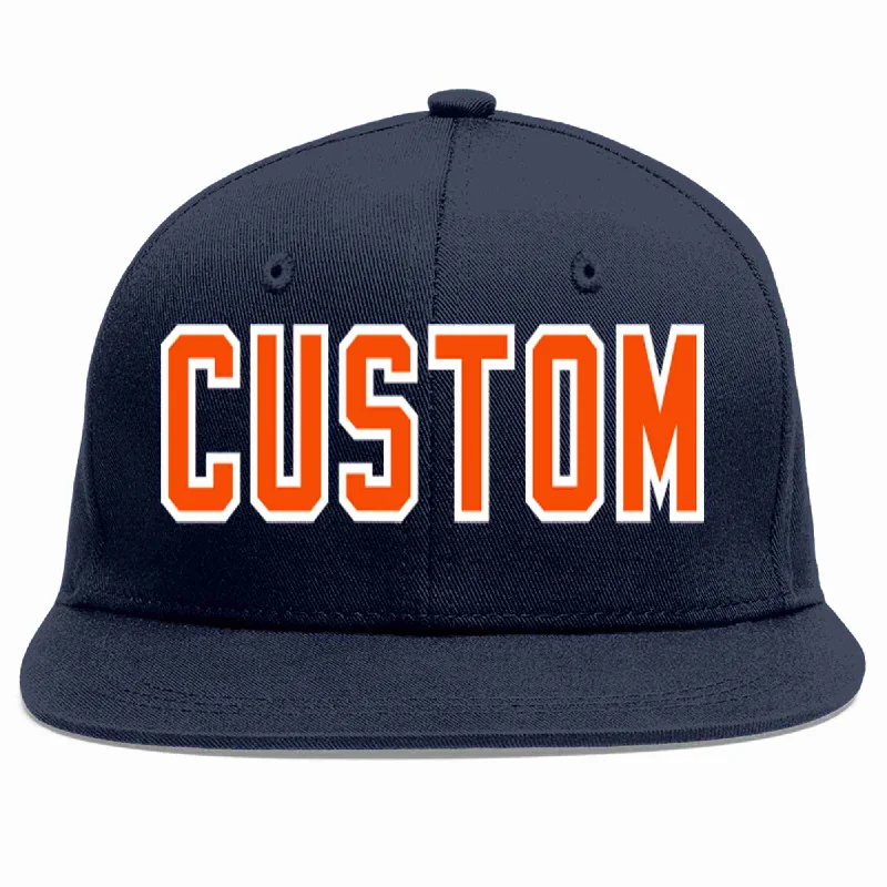 Baseball cap sun protection level-Custom Navy Orange-White Casual Sport Baseball Cap