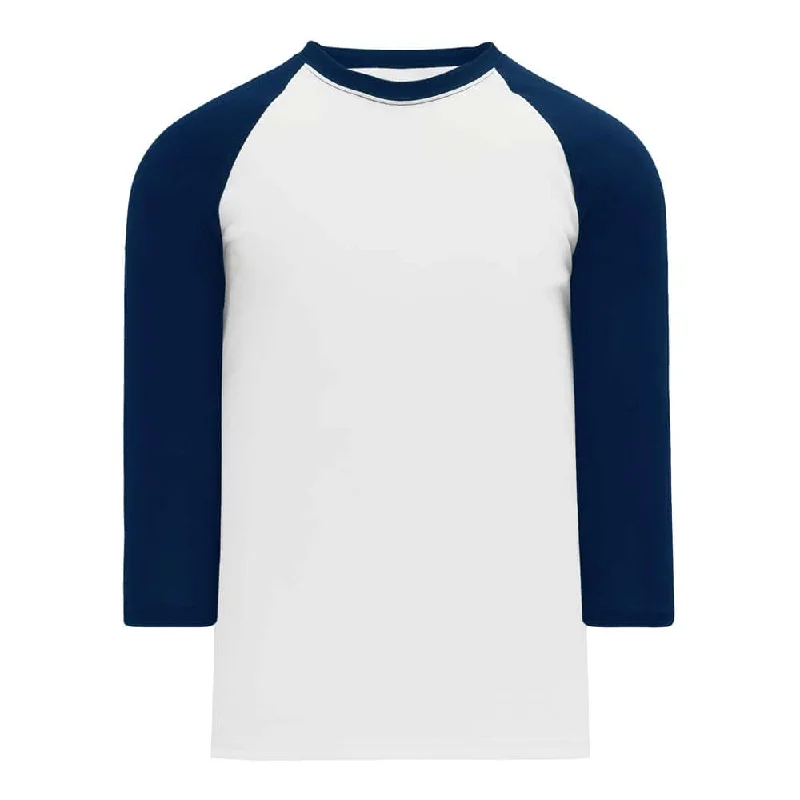 Baseball jerseys with contrasting trim for extra style-Classic 3-4 Sleeve Baseball White-Navy Shirt