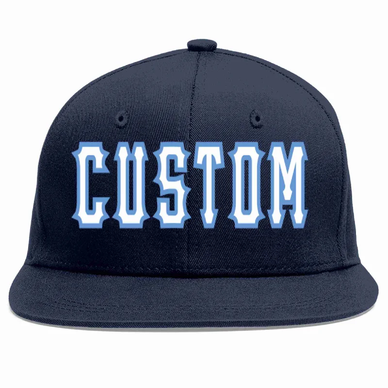 Baseball cap fit for extended wear-Custom Navy White-Light Blue Casual Sport Baseball Cap