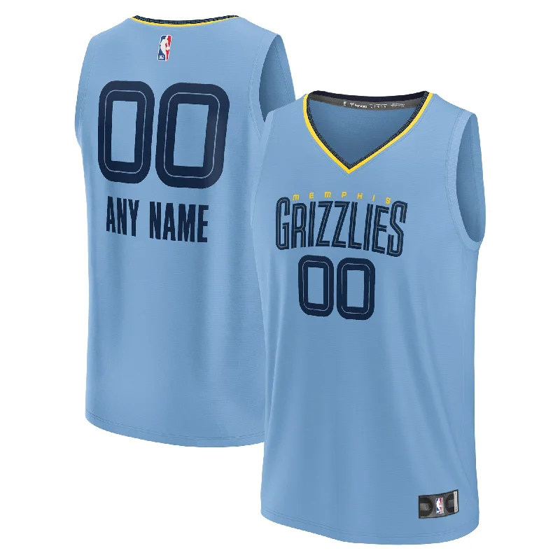 Best lightweight basketball jerseys for speed and agility-Memphis Grizzlies Branded Youth Fast Break Custom Basketball Jersey - Statement Edition - Light Blue