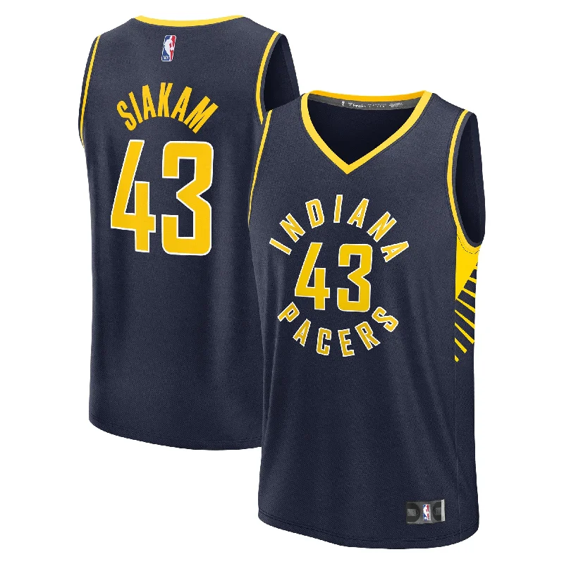 Basketball jerseys with customizable sleeve and collar designs-Pascal Siakam Indiana Pacers Branded Youth Fast Break Player Basketball Jersey - Icon Edition - Navy