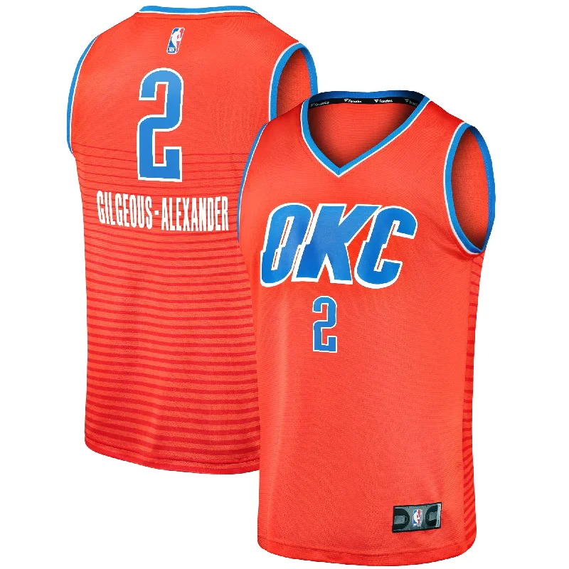 High-performance basketball jerseys for competitive players-Shai Gilgeous-alexander Oklahoma City Thunder Branded Youth Fast Break Player Basketball Jersey - Statement Edition - Orange