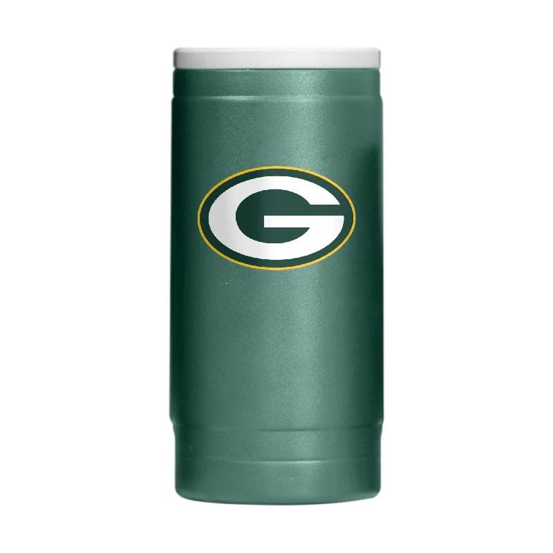 Team cups for anniversary celebrations-Green Bay Packers Flipside Powder Coat Slim Can Coolie