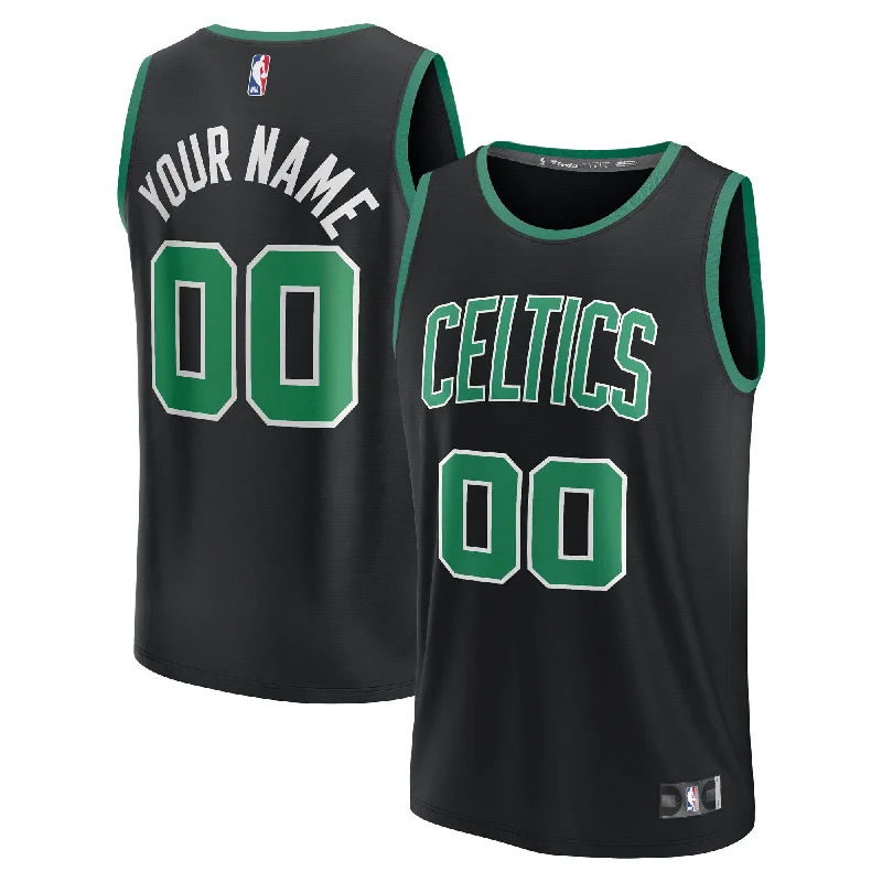 Personalized basketball jerseys for fan clubs-Boston Celtics Branded Youth Fast Break Custom Basketball Jersey - Statement Edition - Black