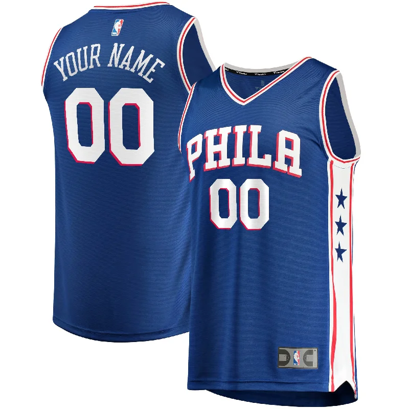 Soft cotton basketball jerseys for comfort-Philadelphia 76ers Branded Youth Fast Break Custom Basketball Jersey Royal - Icon Edition