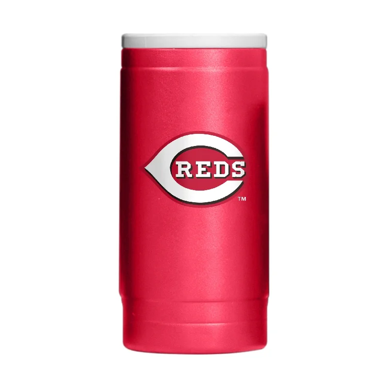 Team cups with team colors for unity-Cincinnati Reds Flipside Powder Coat Slim Can Coolie