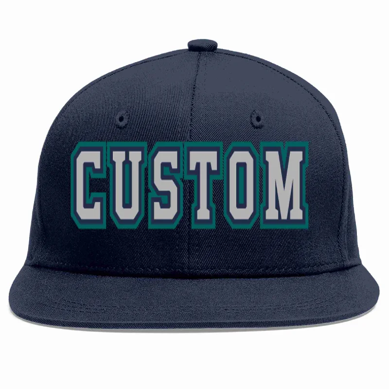 Baseball caps for daily wear-Custom Navy Gray-Navy Casual Sport Baseball Cap