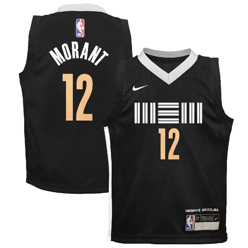 Basketball jerseys for daily practice-Ja Morant Memphis Grizzlies Preschool Swingman Basketball Jersey - City Edition - Black