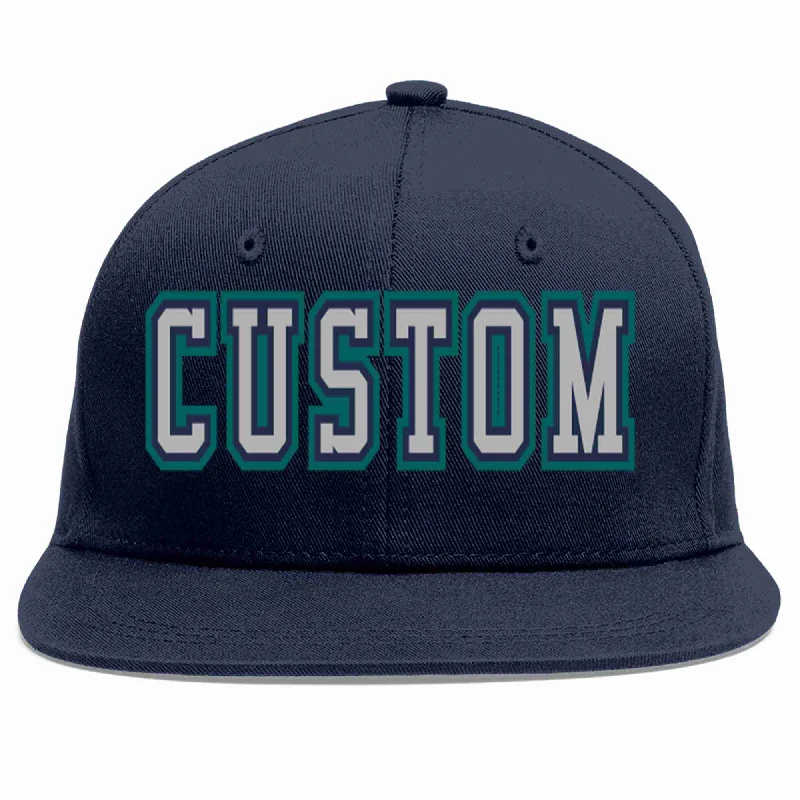 Baseball caps with sports jackets-Custom Navy Gray-Navy Casual Sport Baseball Cap