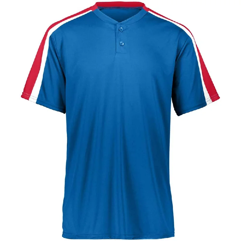 Best baseball jerseys for elite level competitions-Power Plus 2 Button Jersey Royal with Red-White